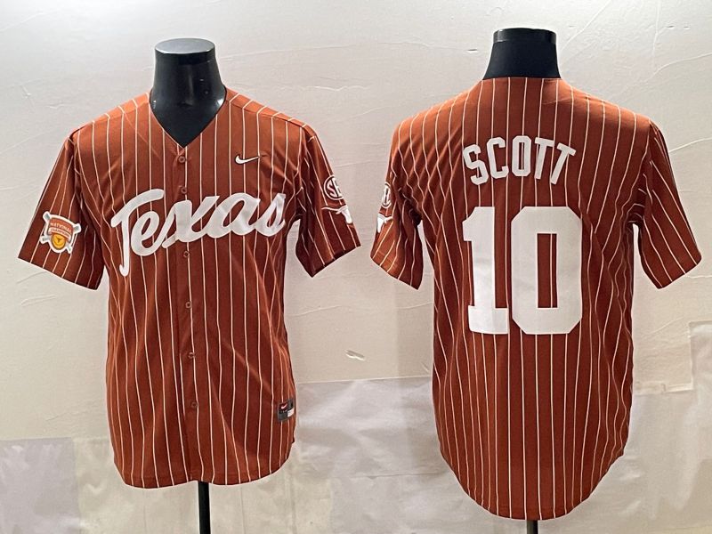Men Texas Longhorns #10 Scott brown Nike joint Name NCAA 2025 Jersey style 34